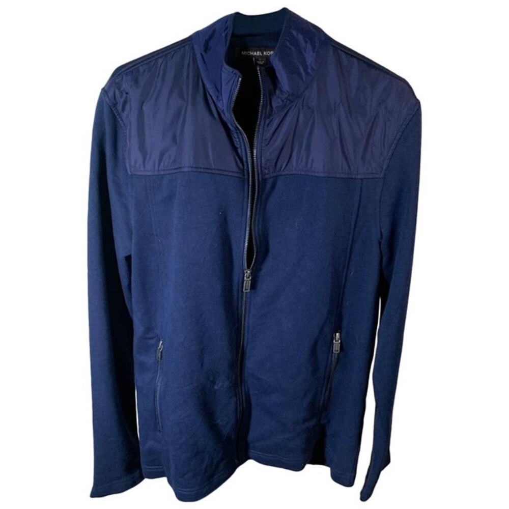 Michael Kors Women's Long-Sleeve Full-Zip Jacket Blue Color Size L